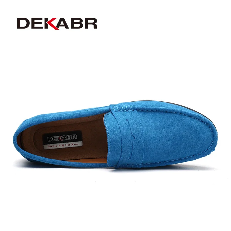 DEKABR Brand Fashion Summer Style Soft Loafers Genuine Leather High Quality Flat Casual Shoes Breathable Men Flats Driving Shoes