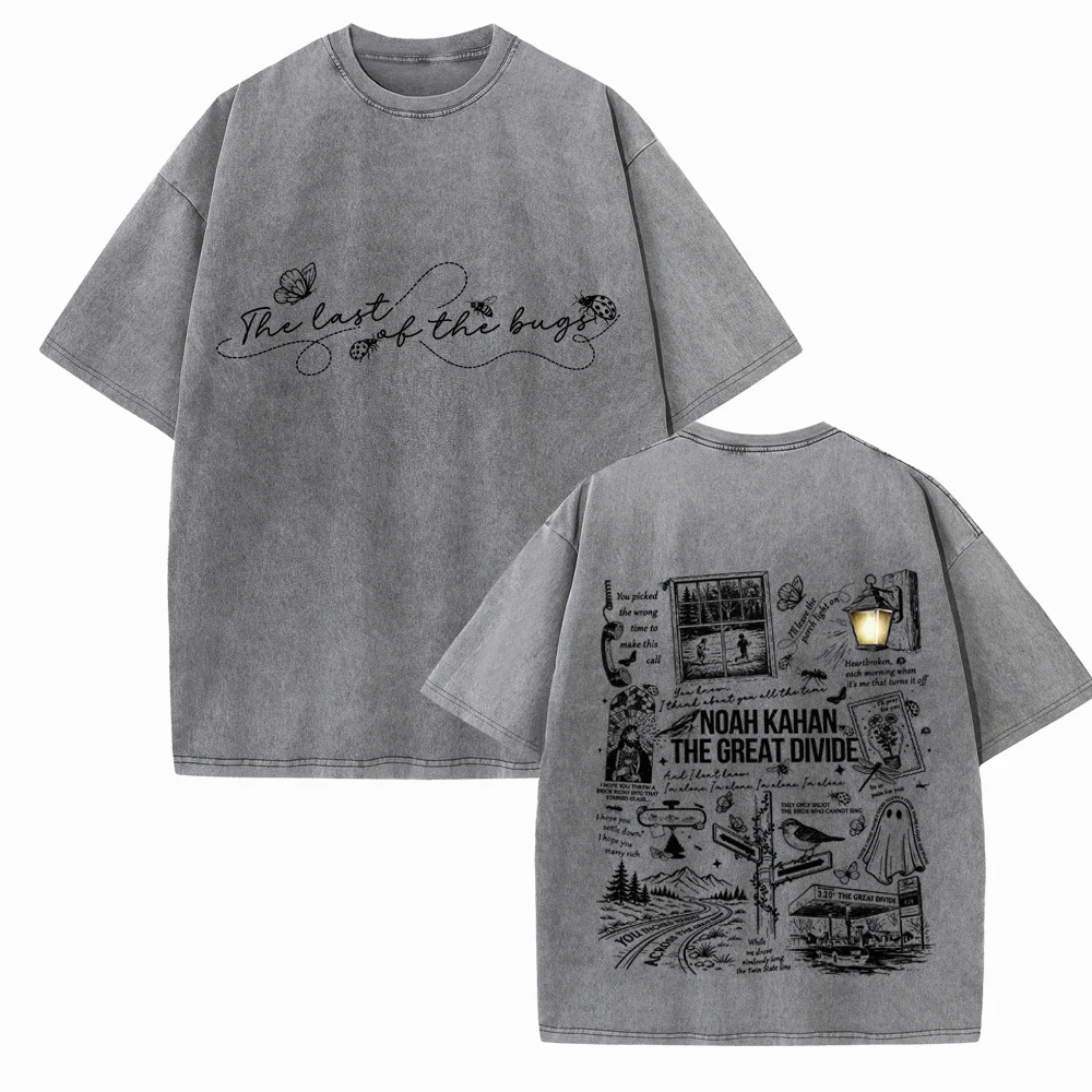 Noah-Kahan The Great Divide Tour 2026 Cotton T-shirt Vintage Summer O-Neck Short Sleeve
