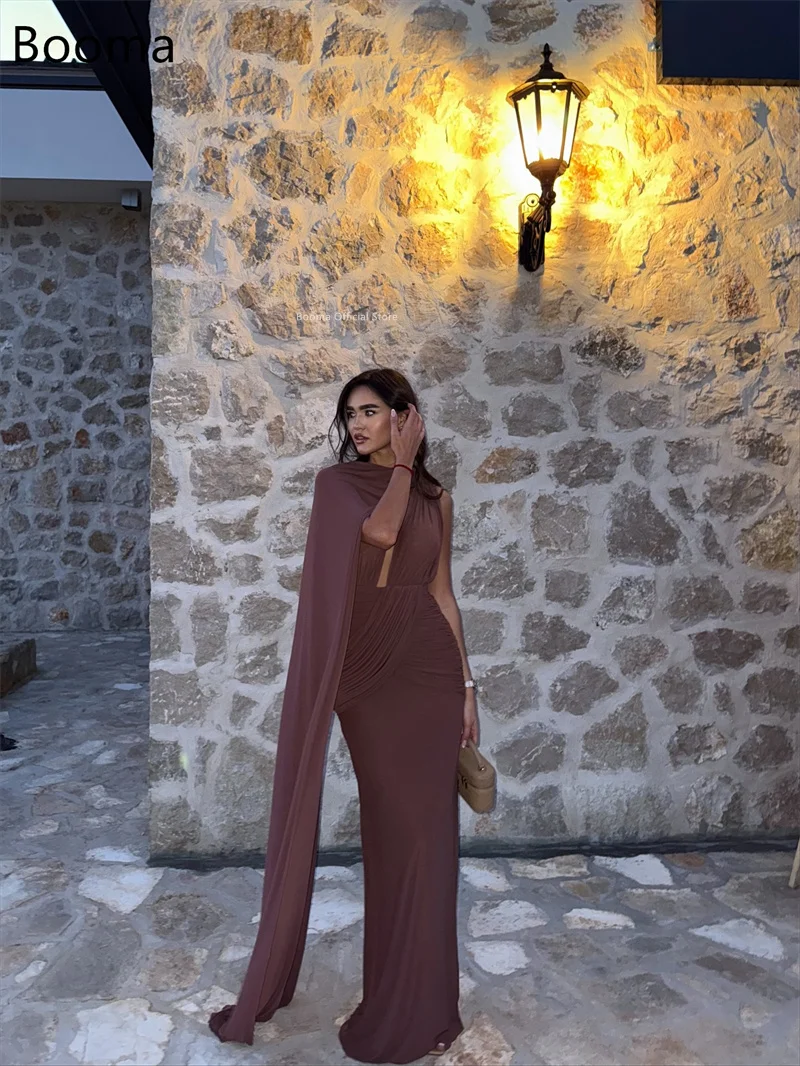 Booma sexy sereia com decote em v sem mangas plissado vestidos de noite formais vestidos de festa para mulheres longo vestido de baile personalizar 2025