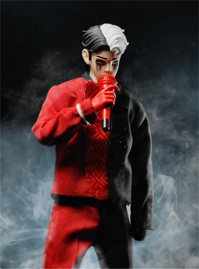 GOON 1/6 Scale Trendy Handsome Red Black Color Blocked Smoky Makeup Male Soldier Full Set  Fit 12inch Action Figure Model Toys