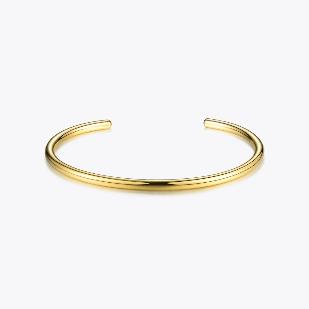 Enfashion Basic Cuff Bracelet Manchette Gold color Stainless steel Bangle Bracelet For Women and Men Bracelets Bangles Pulseiras