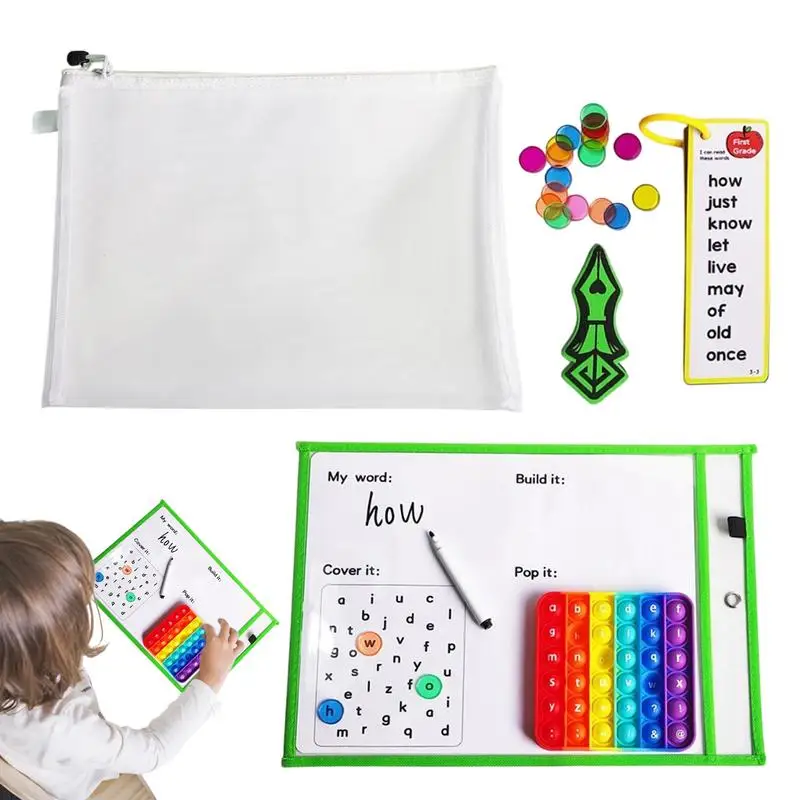 English Spelling Games Erasable English Learning Reading Flash Cards Erasable English Learning Set With High-frequency Word