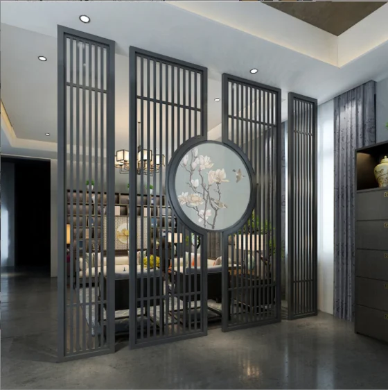 Gold Color Aluminum Alloy Morden Carved Stainless Steel Screen Partition for Wall Decor Living Room