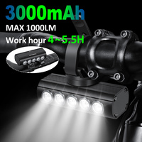 NEWBOLER Bicycle Light Front 1000Lumen Bike Light 3000mAh Waterproof Flashlight Rechargeable MTB Road Cycling Lamp Accessories