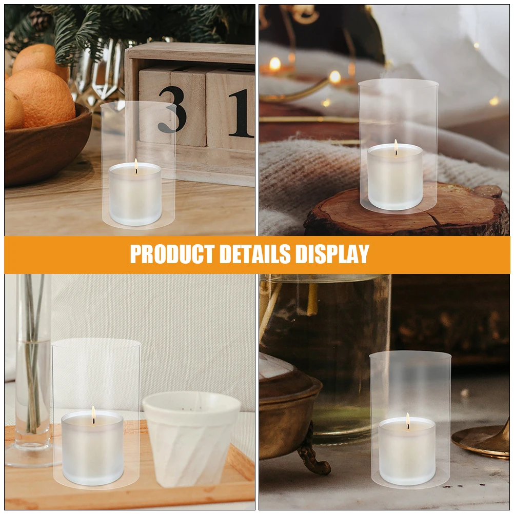 Capa sem fundo de vidro transparente para furacão, 6x4 polegadas, para festa em casa, uso ao ar livre, alta transparência, proteção contra chamas