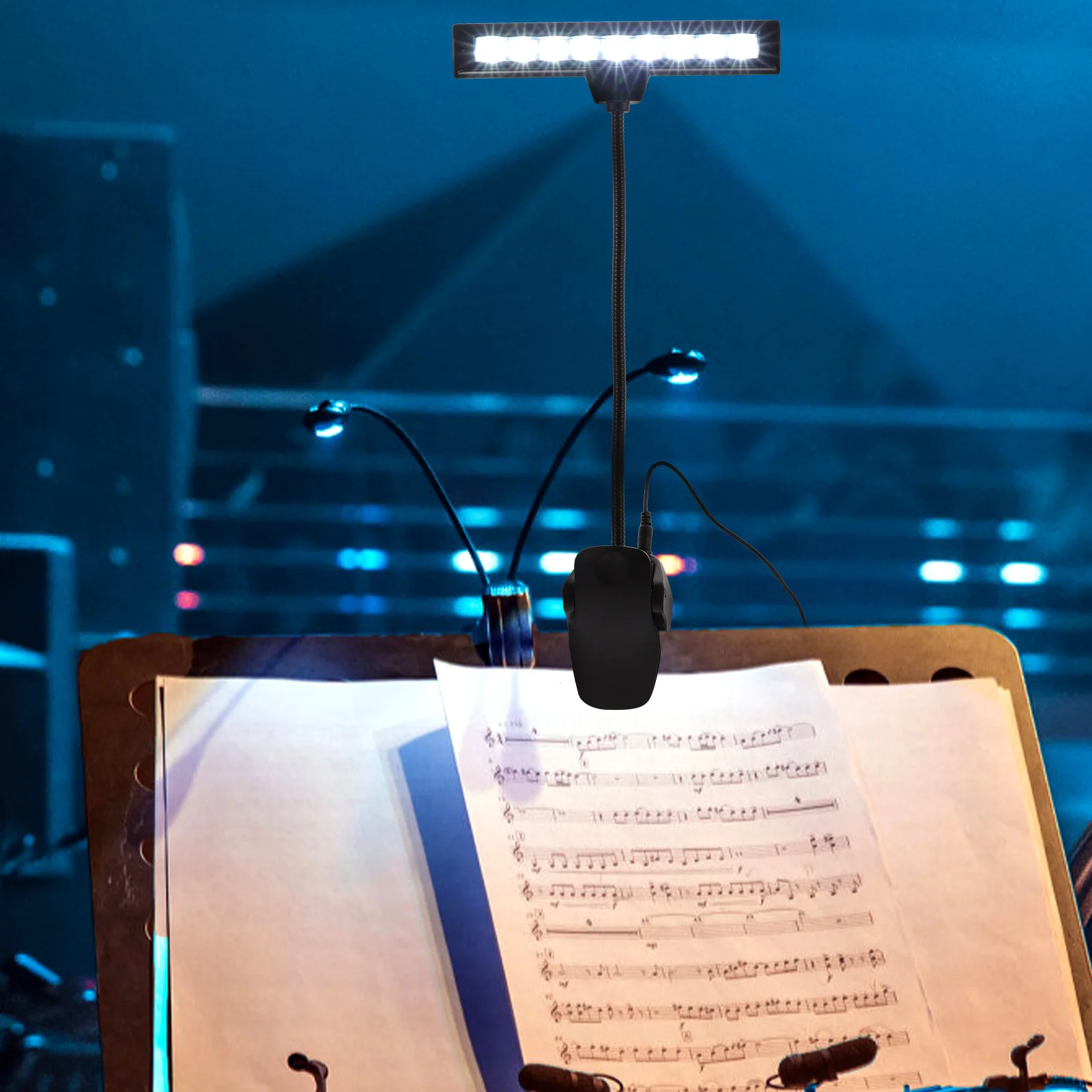 

9 LED Music Stand Lamp Ultra Bright Clip On Adjustable Piano Light Desk Clamp Reading Lamp for Keyboard Accessories