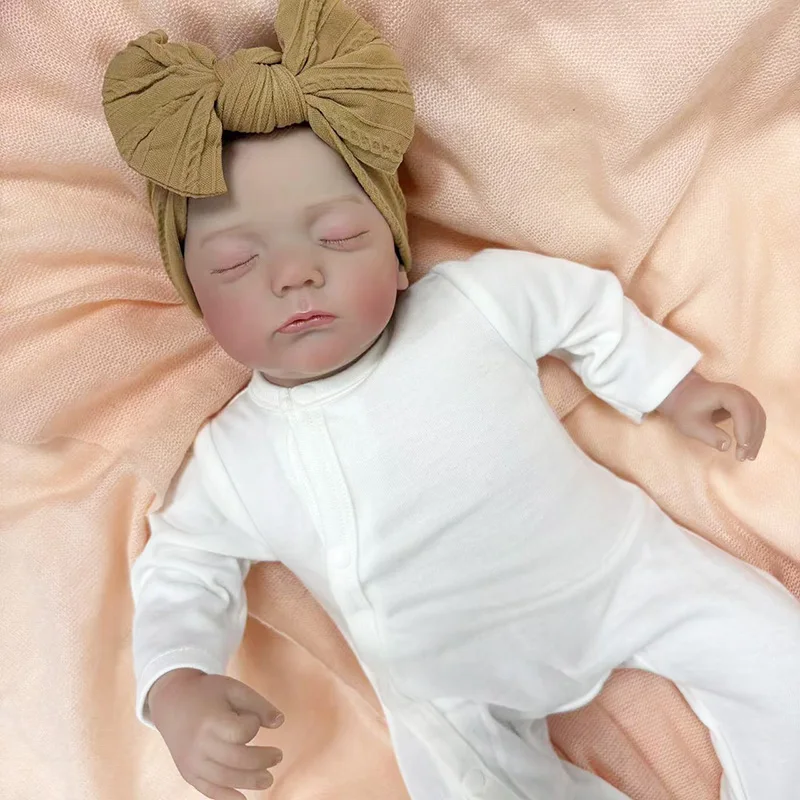 Alessia 19-calowa Lalka Reborn z Miękkiego Materiału, Realistyczna, Wielowarstwowa Malowana Skóra 3D z Widocznymi Żyłkami i Ręcznie Malowanymi Włosami