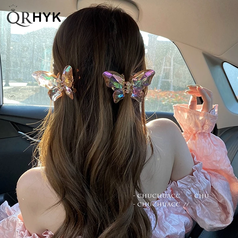 

Larger Colorful Butterfly Jaw Clip Decorative Acrylic Butterfly Hair Claw Clip Hair Jaw Barrette for Women Accessories 2023