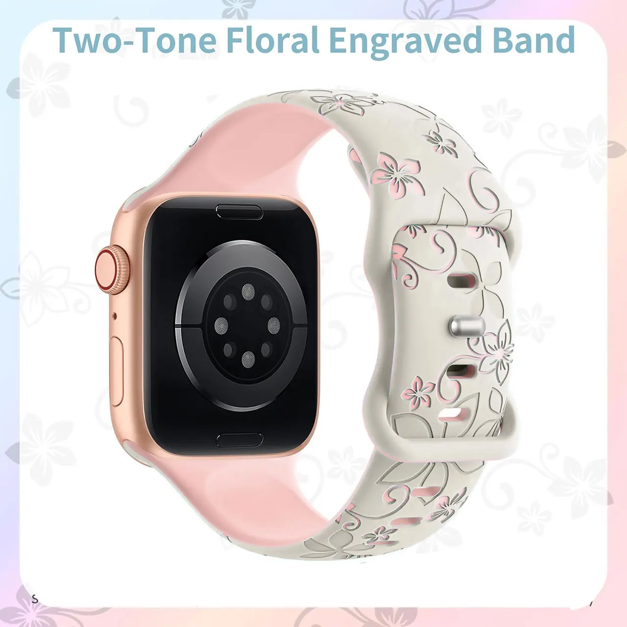Dual-tone Color Block Carved Watch Band for Apple Watch Ultra 49mm, 46/45/44-38mm Sport Silicone Band Compatible for iWatch S11
