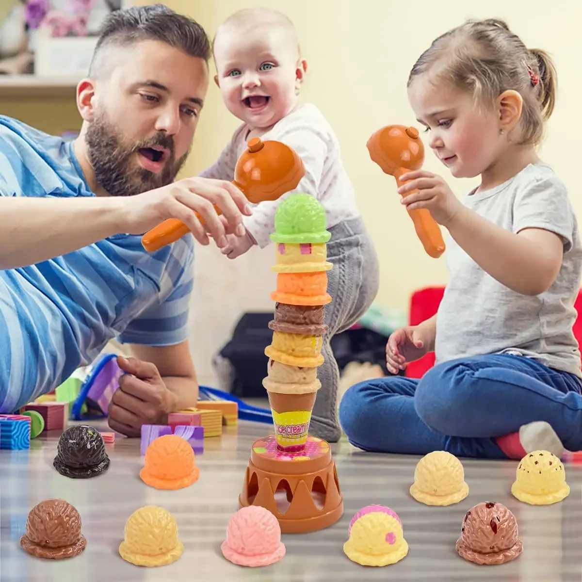 20Pieces Ice Cream Play Set with Two Scoops for Toddlers 3-5,  Montessori Pretend Play Toys, Preschool Learning Activities,gift