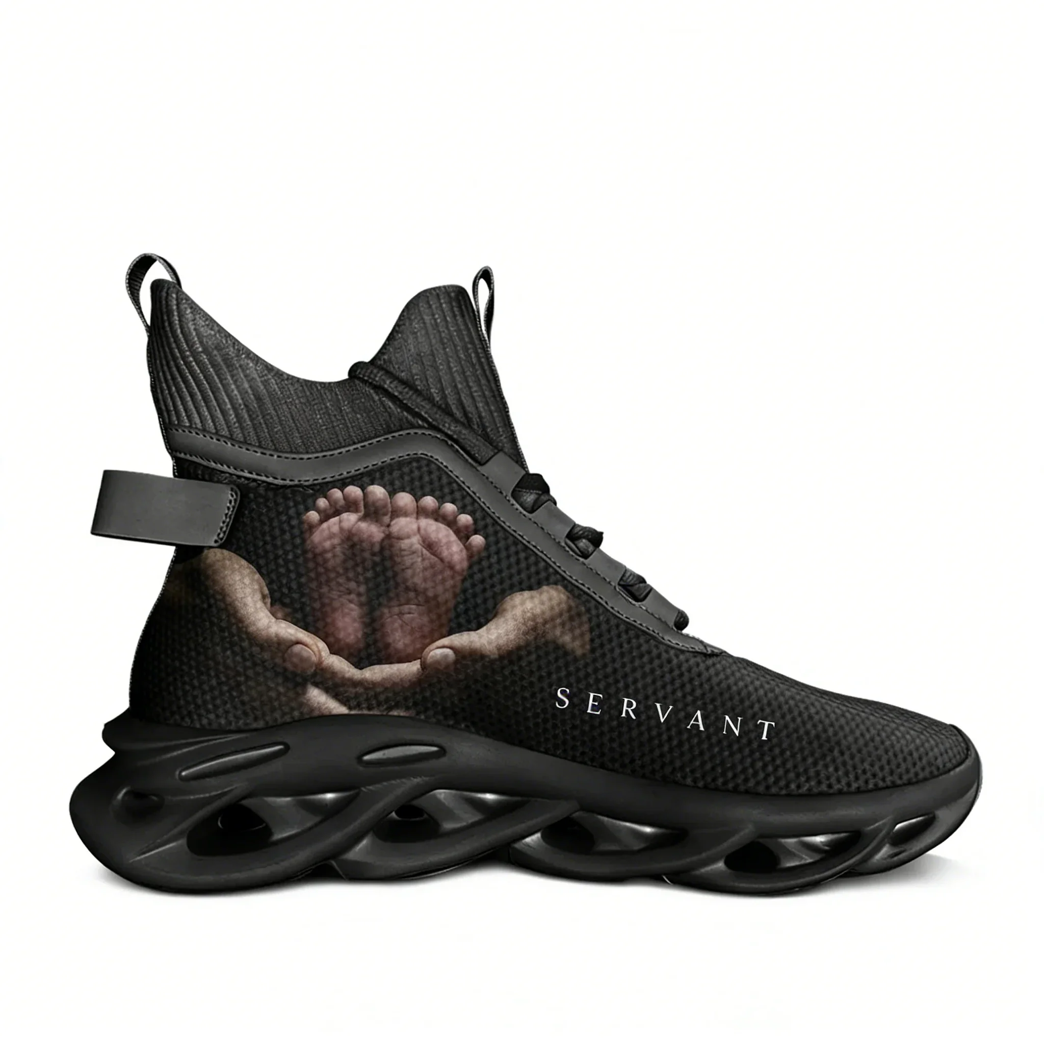

Кроссовки Servant High Top Flats: мужские и женские спортивные кроссовки высокого качества, модные повседневные кеды на шнуровке, сетчатая обувь, индивидуальный дизайн