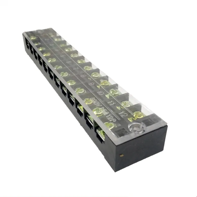 1Pcs Barrier Terminal Block 12-Position(Dual Row) 600V 25A 0.5-2.5mm2 Wire Section