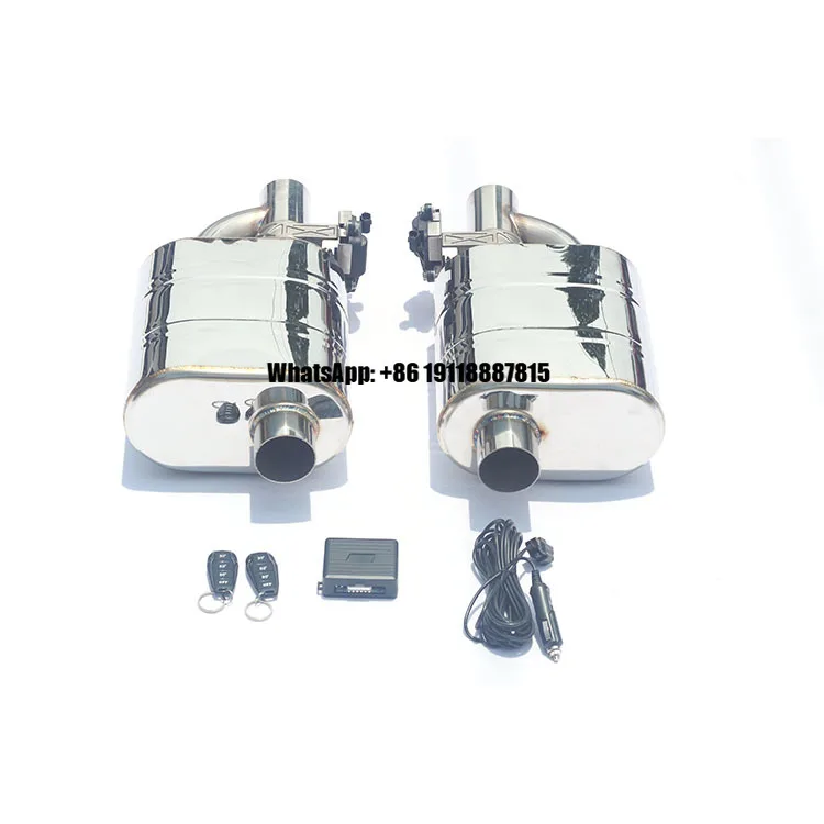 Universal Car Cutout Exhaust 1 Inlet 1Outlet Electronic Valve  Muffler  With Two Muffler and Remote Control