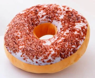 38cm 3D Donut Kussen Schattig Pluche Rond Taart Kussen Sofa Zitkussen Kantoor Napmat Beste Verjaardagscadeau voor Kinderen Huisdecoratie