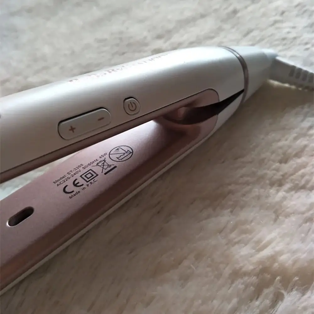 

1 шт., выпрямитель для волос с подогревом, расческа 2 в 1, утюжки для волос из золотого титанового сплава, ЖК-экран, профессиональная щетка для завивки волос