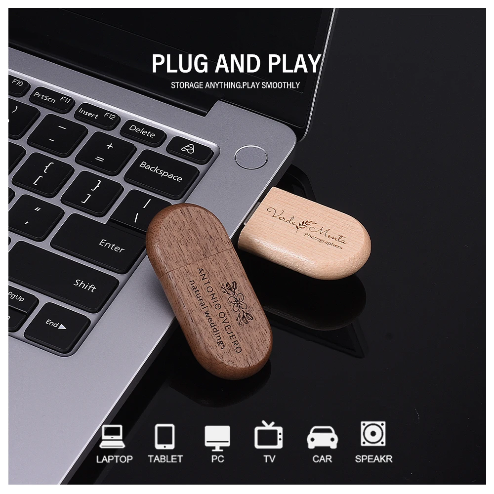 SHANDIA Wooden USB 3.0 Flash Drive 128GB High Speed Memoria Usb 32GB Free Custom Logo Pendrive 16GB Photography Studio U Disk 8G