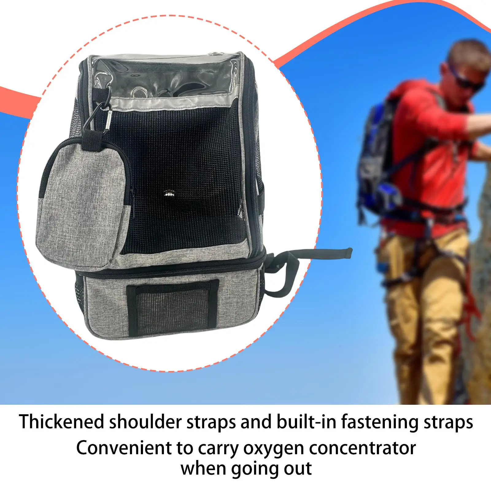 Oxygens Concentrator Backpack Bag Carrier Adjustable Shoulder Strap, Portable Carrying Bag, Oxygens Machine Bag for G3 G5 Hiking