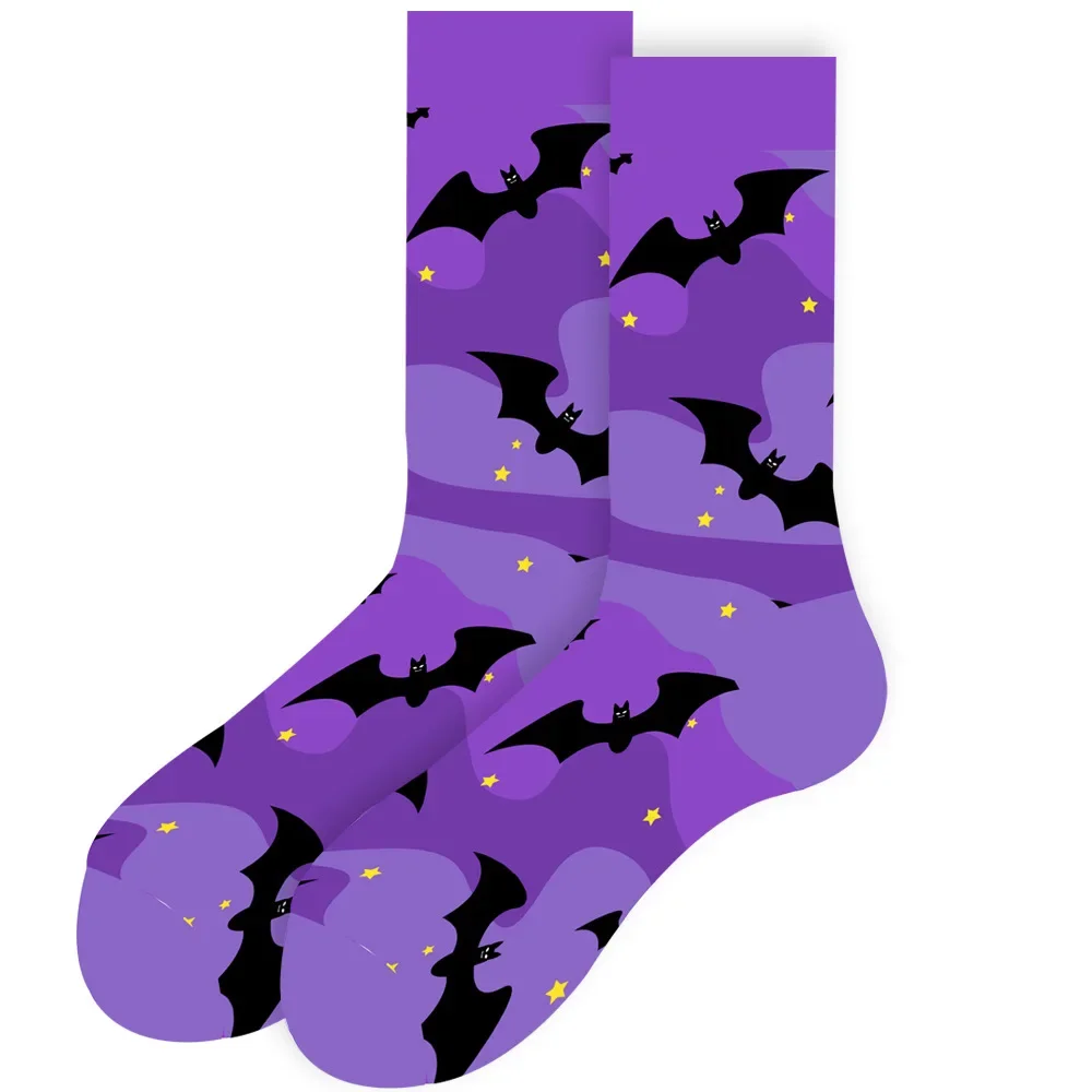 Calcetines Unisex con dibujos de calabaza y búho para hombre y mujer, medias creativas de algodón para fiesta de Halloween, regalos para parejas