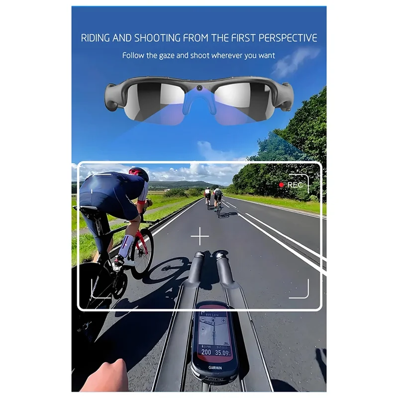 

A37T-Wifi Camera Sunglasses Smart Glasses Wide Angle 170° Camera For Cycling/Driving/Outdoor