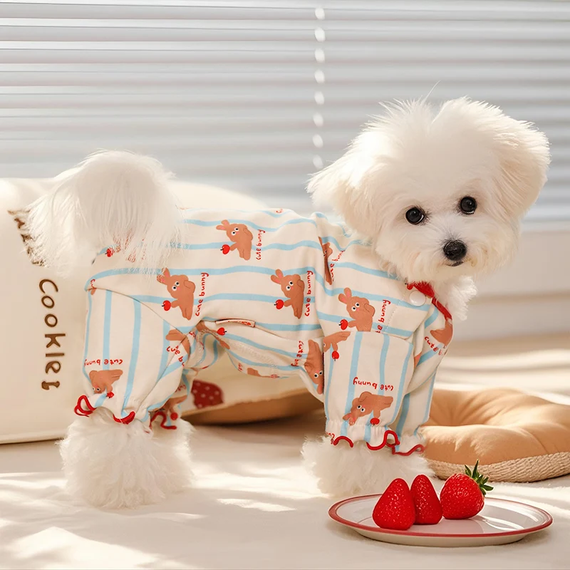 Ropa de Verano Delgada con Aire Acondicionado para Perros Pequeños, Teddy, Bichón, Cachorros de Cuatro Patas, Ropa para Perros con Envoltura Abdominal