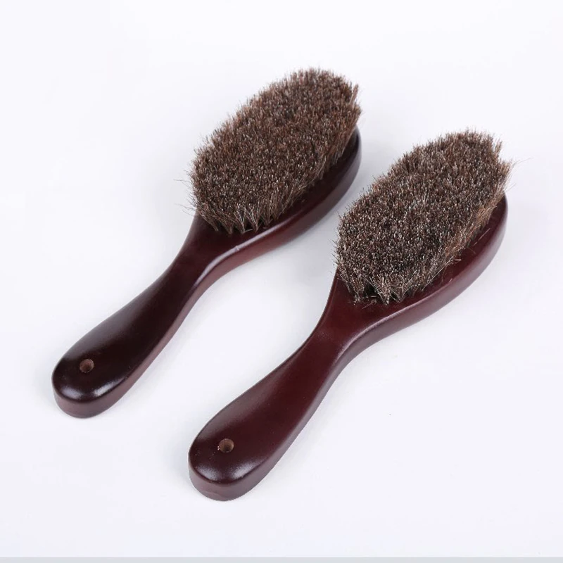 Wood Handle Leather Brush With Soft Horsehair And Wooden Handle For Shoe And Coat Cleaner