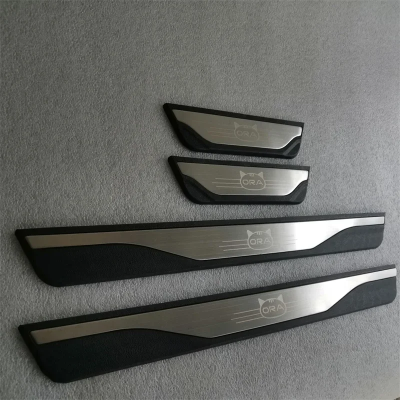 For Great Wall Euler Good Cat 2020-21 Scuff Plate Car Styling Sill Scuff Plates Pads Car Door Protection Pedal Board Accessories