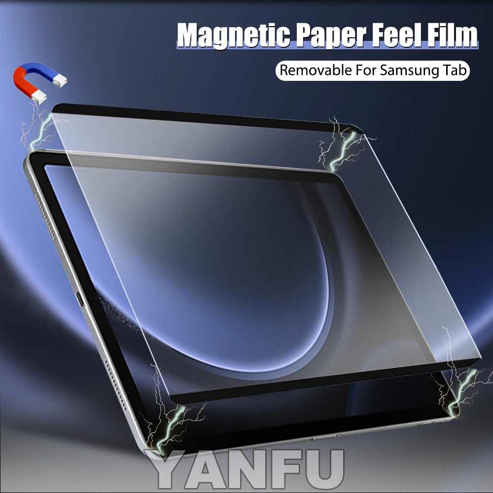 Paper Magnetic Like Screen Protector For Samsung Galaxy Tab S6 Lite S7 S9 Fe A9 Plus s8 Ultra A7 Lite A8 Reusable No Glass