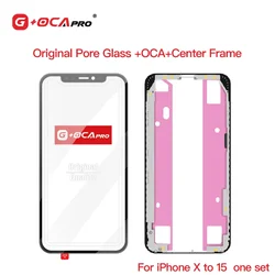 G+OCA Pro 1set for iPhone X XS Max 11 12 13 14 15 screen outer glass OCA middle frame bracket with glue screen glass replacement