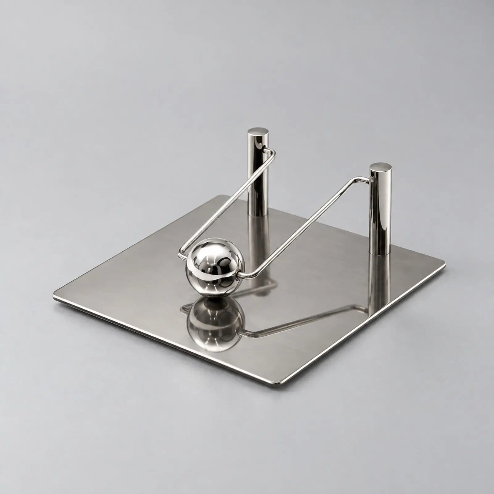 Stainless Steel Tabletop Tissue Holder Rust-Proof Square Tissue Holder with Retaining Bar Compact Wipe-Clean