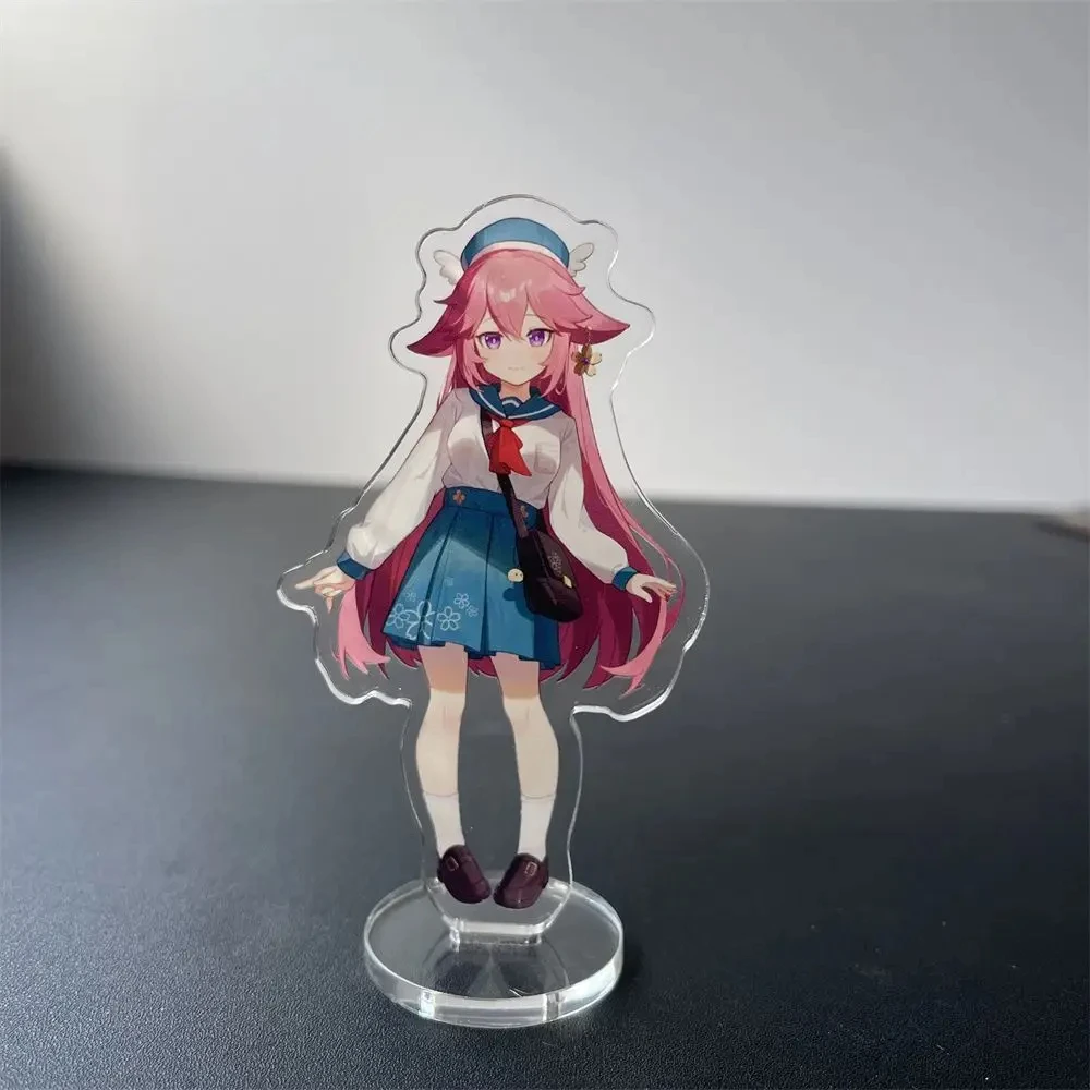 Game Anime Figure Xiao Zhongli Klee Qiqi Hutao Venti Acrylic Stand Model Plate Desk Decor Accessories Bag Fans Gifts