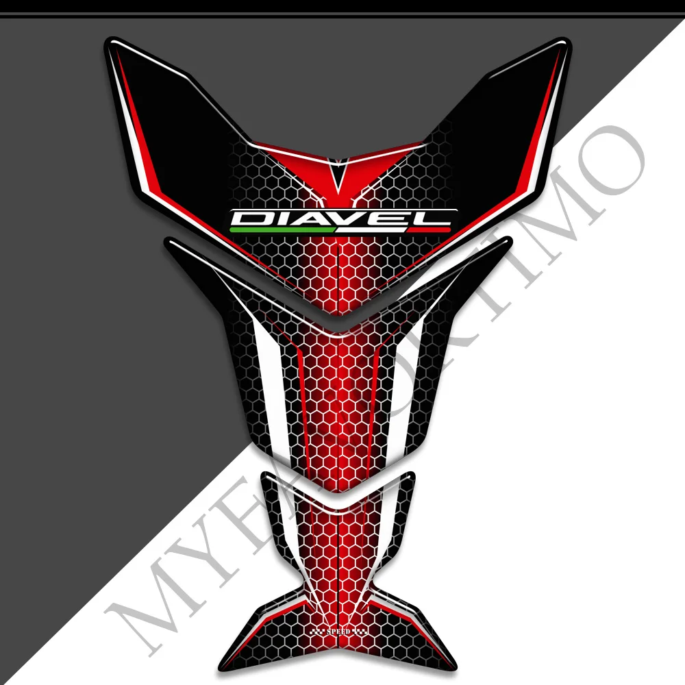 

Motorcycle For Ducati Diavel S 1260S V2 V4 Tank Pad Knee Kit Gas Fuel Oil Protector Fairing Emblem Fender Stickers