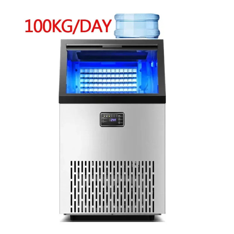 Ice maker commercial milk tea shop large for 75/100kg large capacity small automatic cube ice maker