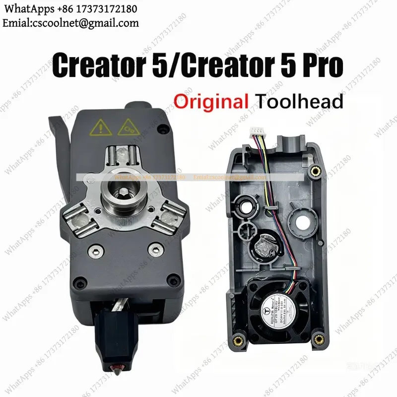 k3 Hotend Extruder Toolhead Assembly for Flashforge Creator 5 / Pro, Complete Kit with Shell Cooling Fan Nozzle