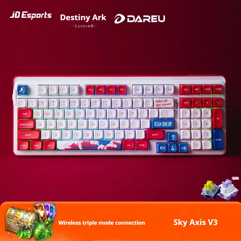 

DAREU A98 Mechanical Keyboard Wireless Bluetooth Triple Mode Gaming Keyboard Full Key Hot Swap Gasket Structure RGB 97 Keys