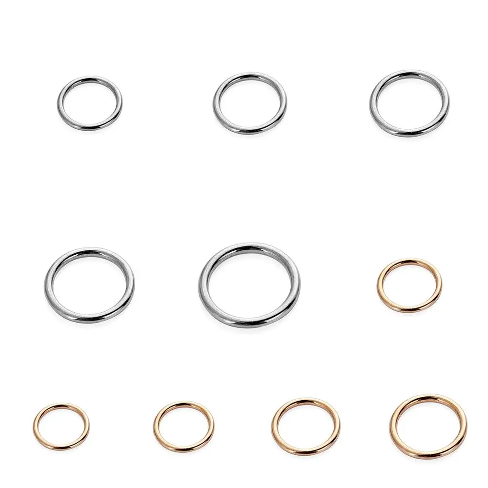 Anillo de aleación de Metal para zapatos, hebillas de cinturón, suministros para manualidades, correas, color dorado y plateado, lote de 10 unidades