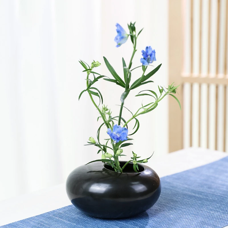 Ceramic Small Water Drop Flower Pot Vase Device Zen Tea Table Desktop Japanese Ikebana Flower Arrangement Utensils Ceramic Tools