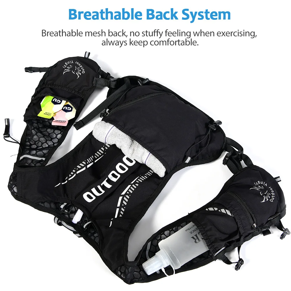 حقيبة جري رياضية خارجية من NEWBOLER قابلة للتنفس للركض والترطيب وخفيفة الوزن لركوب الدراجات مع زجاجة مياه