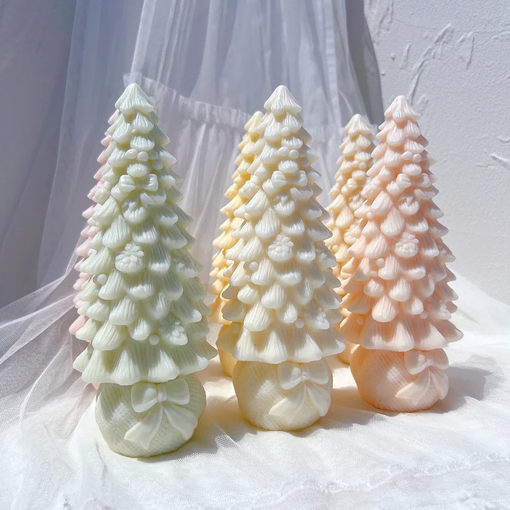 

Bowknot Christmas Tree Silicone Candle Mold Dinner Soy Wax Silicone Mould Christmas Decor Christmas Decor Taper Silicone Mold