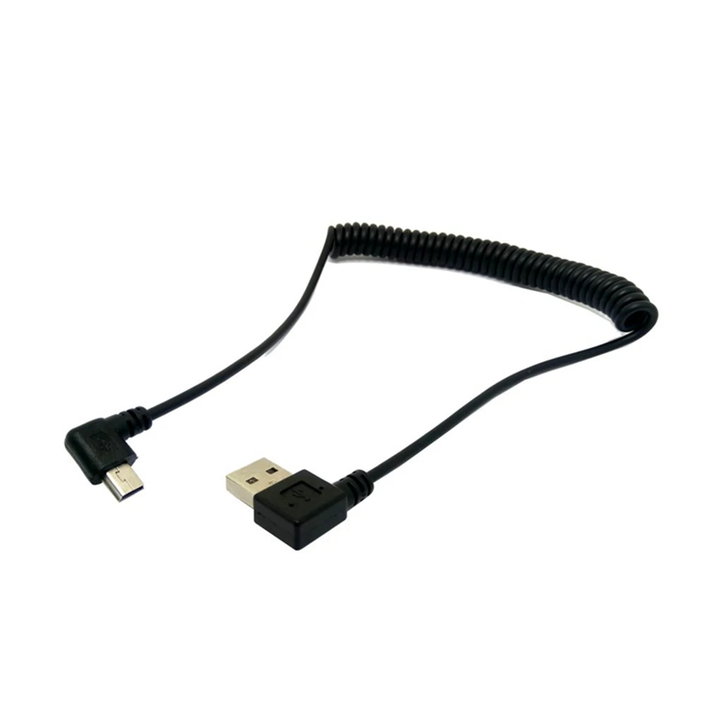 Cavo USB maschio da 90 gradi a mini USB a molla elastica destra per disco rigido Mobile e navigazione Mobile