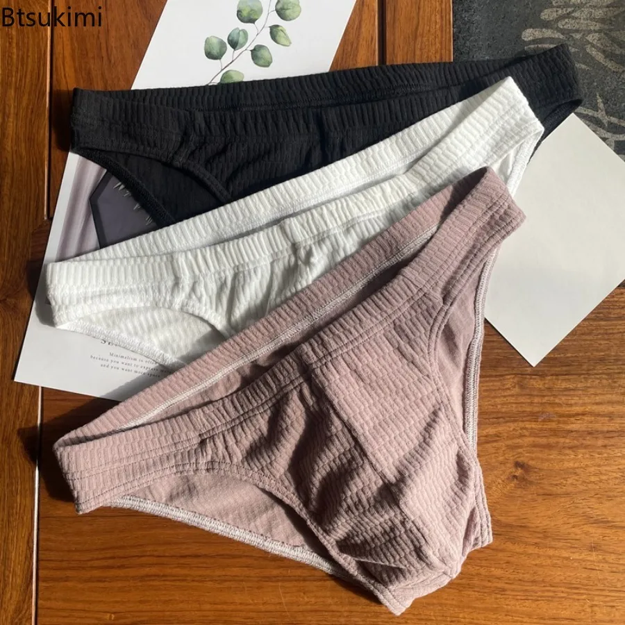 

Low Waist Briefs Men's Sexy Underwear Solid Simple Comfortable Cotton Seamless Triangle Panties Men Breathable Triangular Boxers