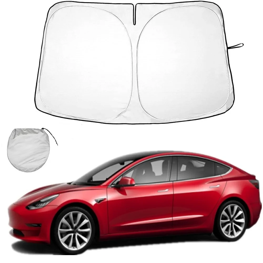 For Tesla Model Y Car Windshield Covers Auto Sun Visors Front Window Ultraviolet-proof Sunshade Anti-uv Car Interior Accessories