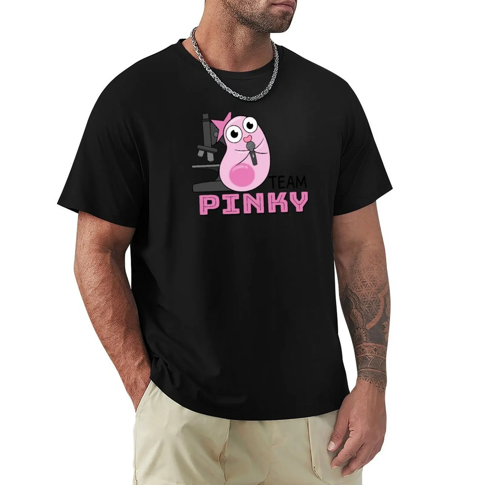 Team Pinky Amoeba Sisters T-Shirt Basic Solid Color Short Sleeve Cotton Top
