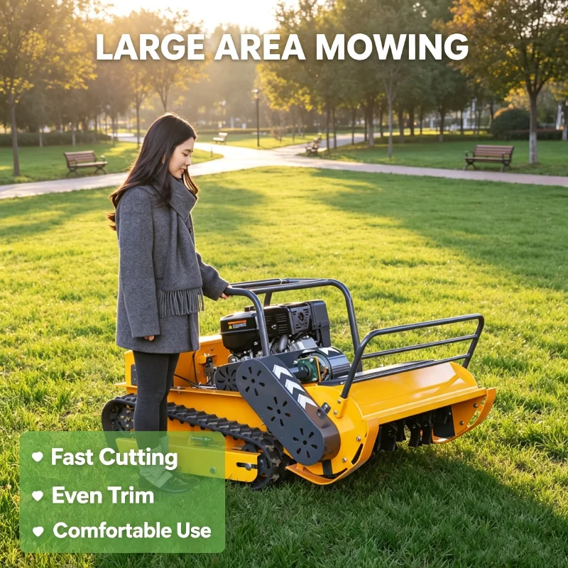 Customized CE EPA Lithium‑Ion Crawler Remote Lawn Mower Tracked Type Rubber Track Robot Grass Cutter For Garden Farm