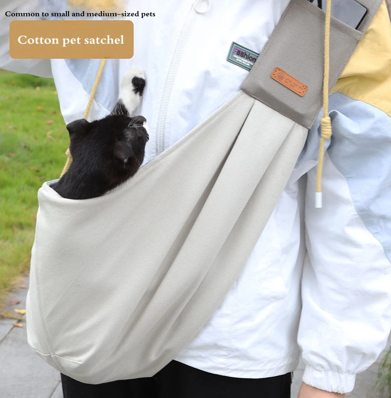 Handmade Pet Dog Puppy Kitten Carrier Outdoor Travel Handbag Canvas Single Shoulder Cat Bag Sling Comfort Tote Bag Breathable