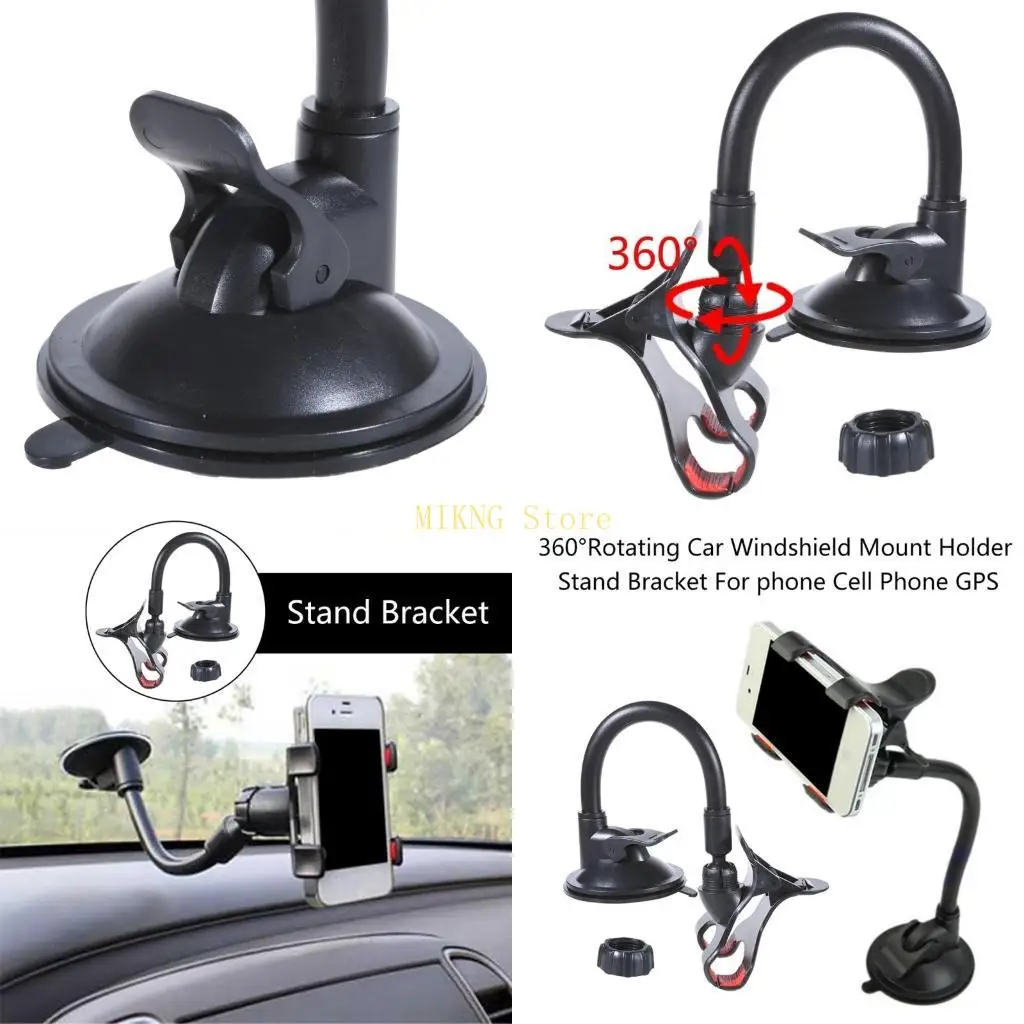 

360 ° Вращающийся автомобильный держатель на лобовое стекло, подставка-кронштейн для телефона, сотового телефона, GPS, лучшая распродажа