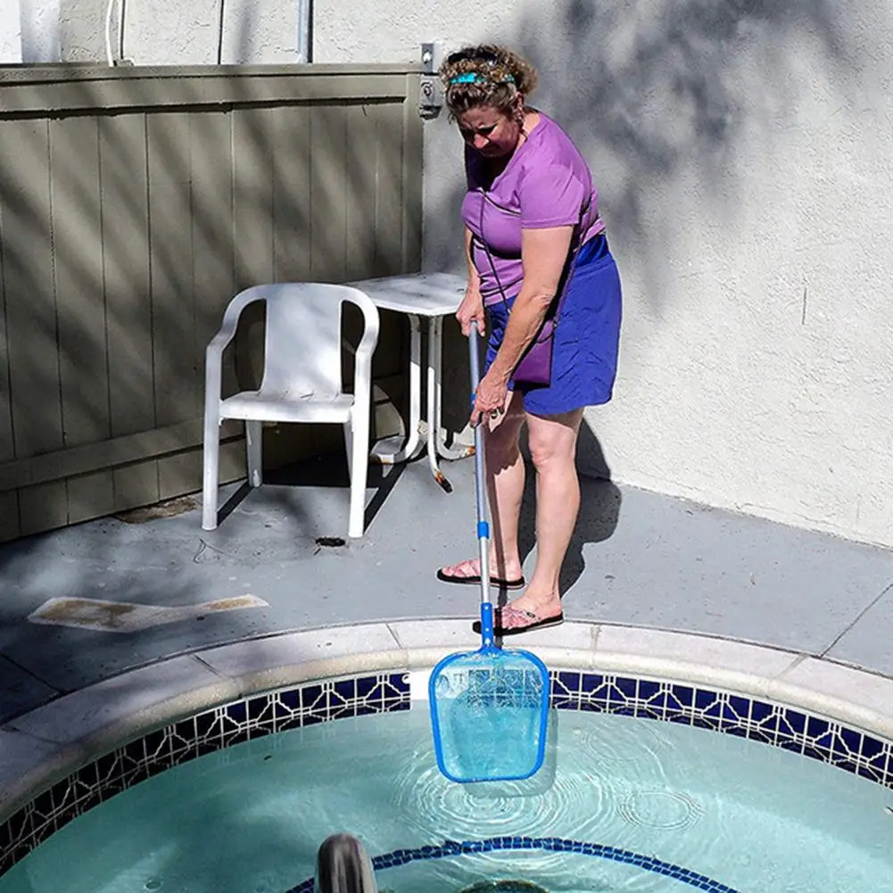 Telescopic Skimmer Net Ponds Cleaning Tools Swimming Pool Leaf Catcher Mesh Bags for Family Outdoor Swimming Accessories