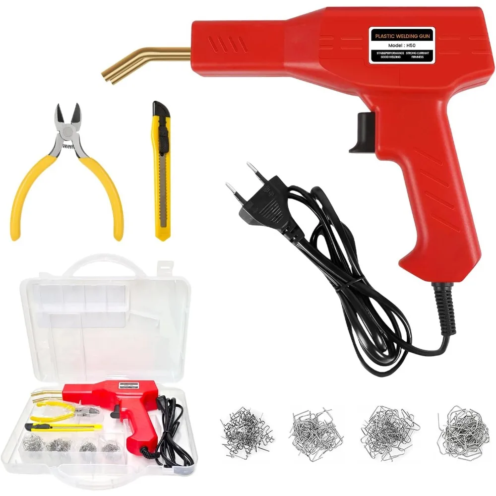 

Plastic Welder Kit, Hot Stapler Welding Machine with 200PCS 4 Types Staples & Carry Case, Plastic Welder Soldering Tool for Car