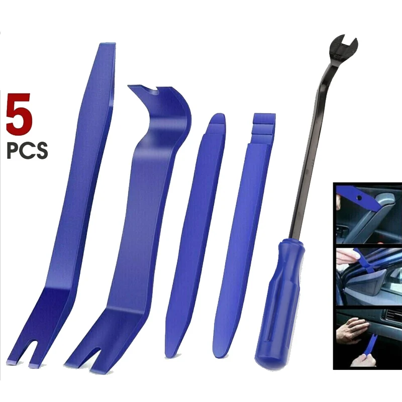 

1/5PCS Auto Trim Removal Tool Kit No Scratch Plastic Pry Tool Kit for Car Interior Door Clip Panel & Audio Dashboard Dismantle