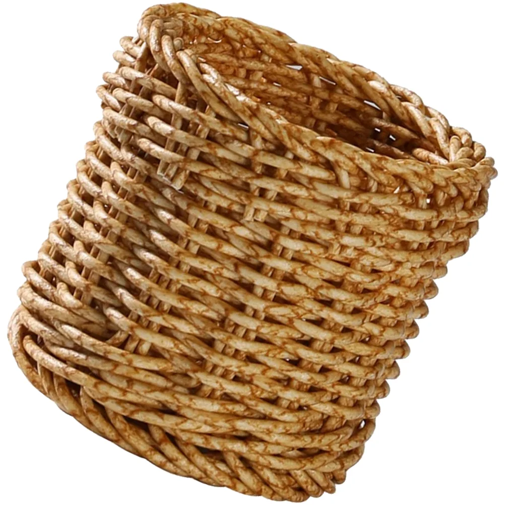 Multi-functional Woven Basket Pencil Holder Makeup Brush Container Wicker Storage