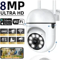 Cámara de vigilancia de seguridad inalámbrica de 8MP, Wifi IP, cámaras con Zoom 4X para exteriores, CCTV inteligente para el hogar, seguimiento humano AI, Audio bidireccional, cámara HD